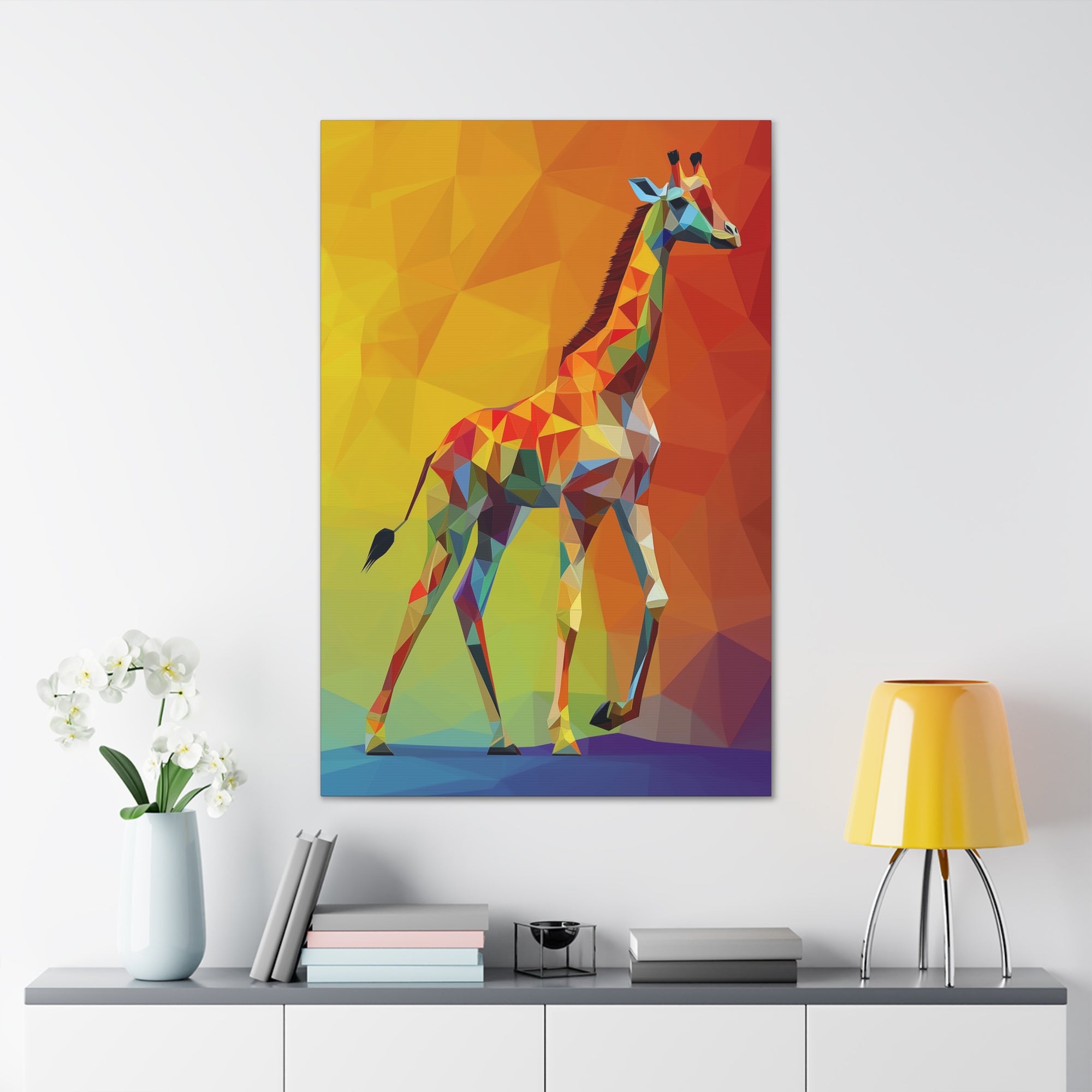 Crystalline Giraffe Canvas Wall Art - SynthFrame