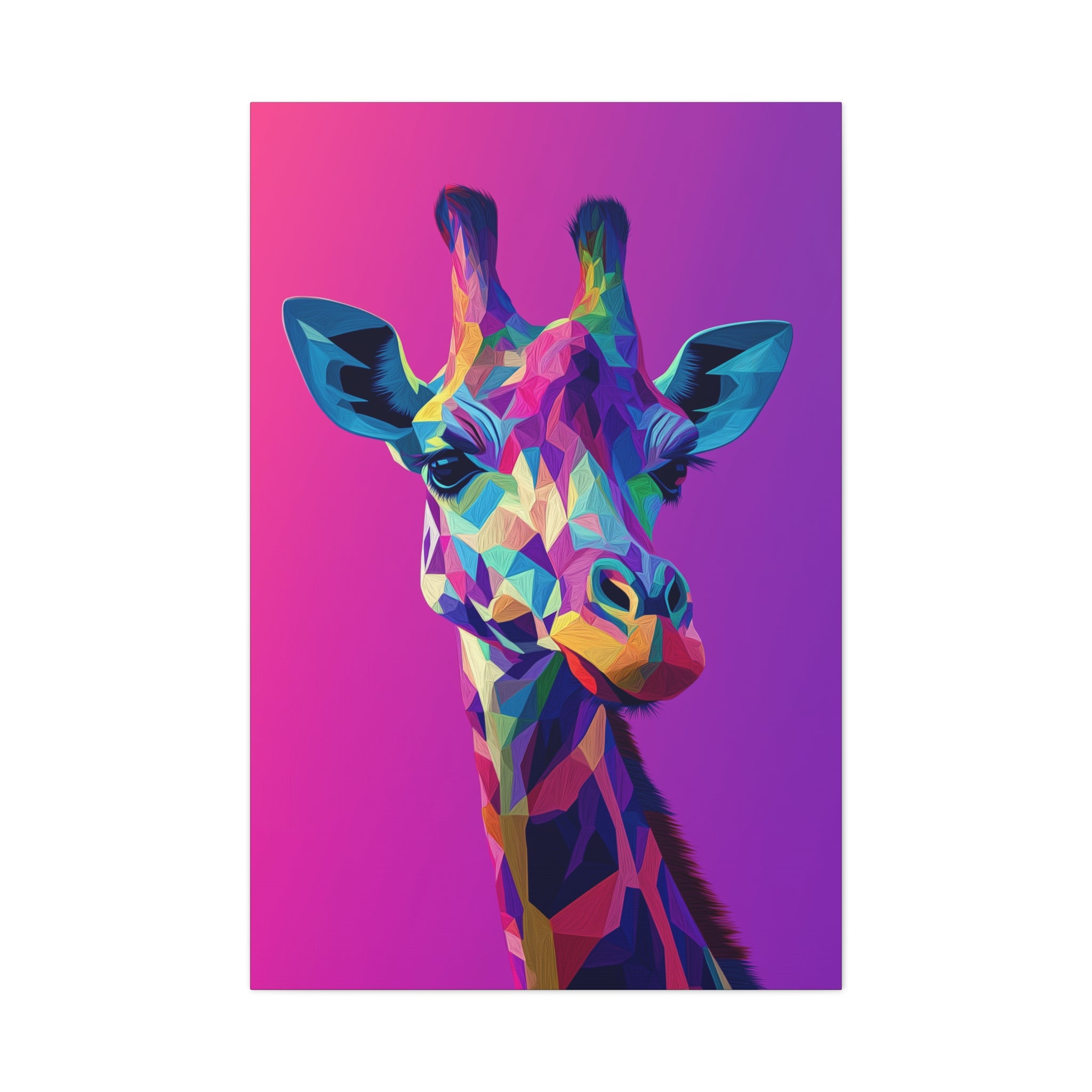 Crystalline Giraffe Canvas Wall Art - SynthFrame