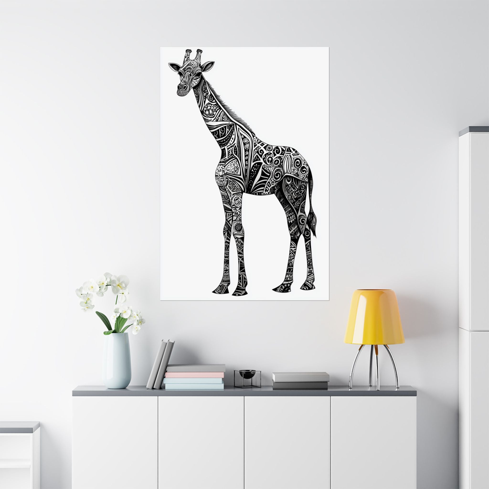 Zentangle Giraffe Poster