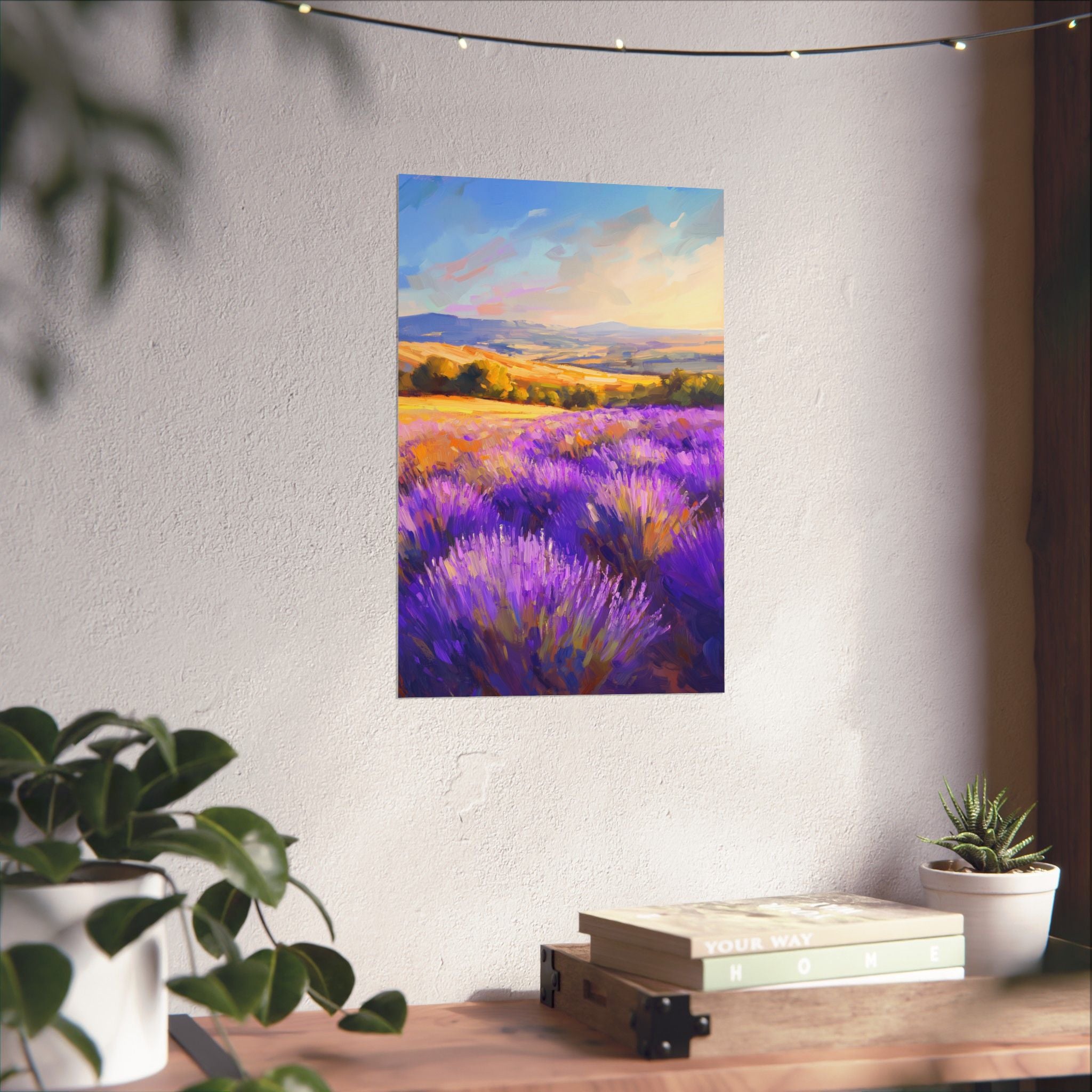 Impressionist Lavender Fields Poster Wall Art - SynthFrame