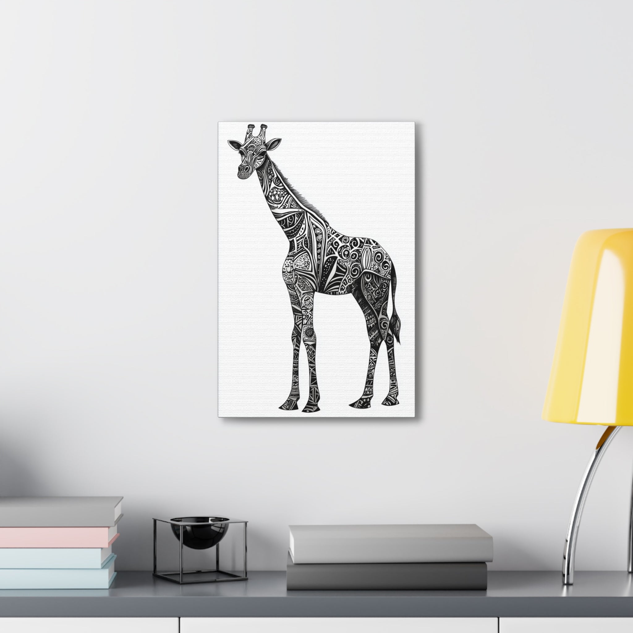 Zentangle Giraffe Canvas Wall Art - SynthFrame