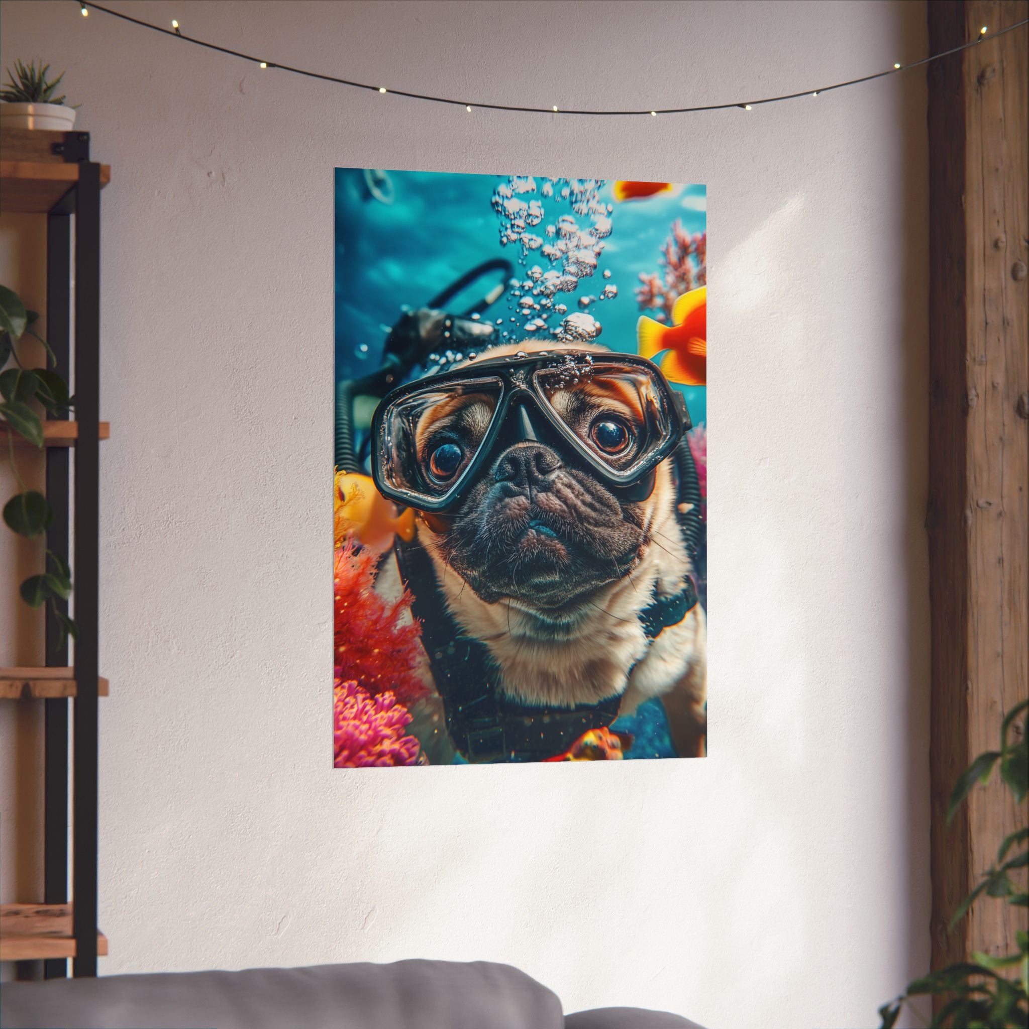 Underwater Pug Poster