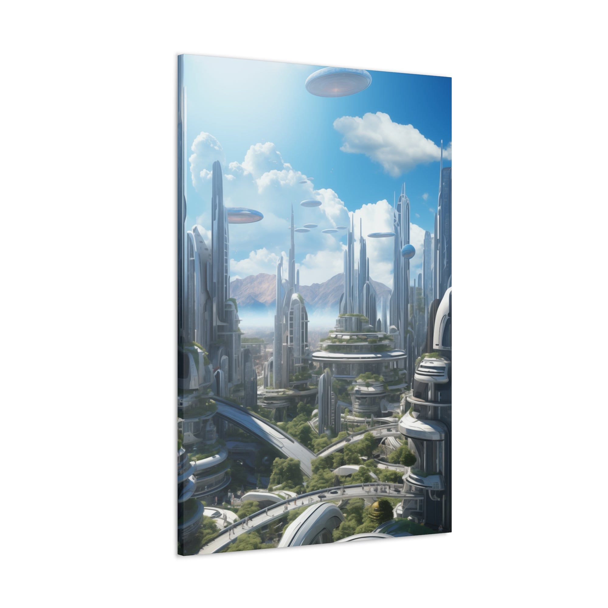 Futuristic Eco City 7 Canvas Wall Art - SynthFrame