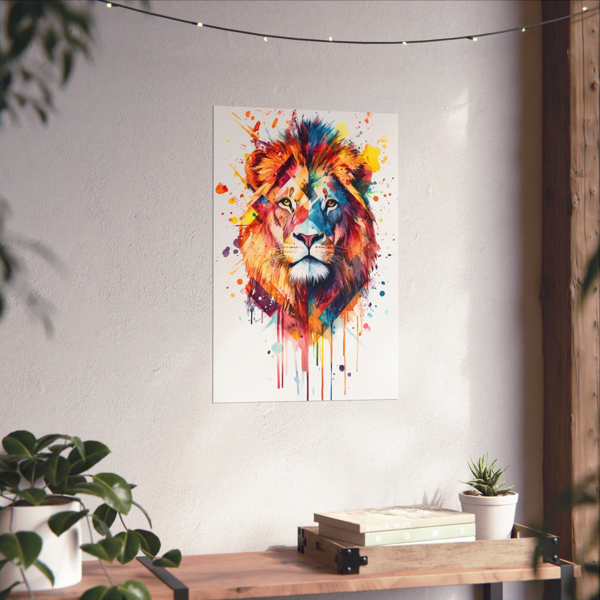 Watercolor Lion Poster